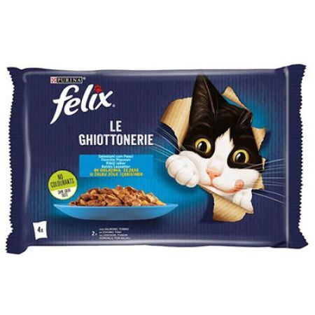 Felix Multipack Pouch Somonlu ve Ton Balıklı Yetişkin Kedi Konservesi 4x85 Gr 