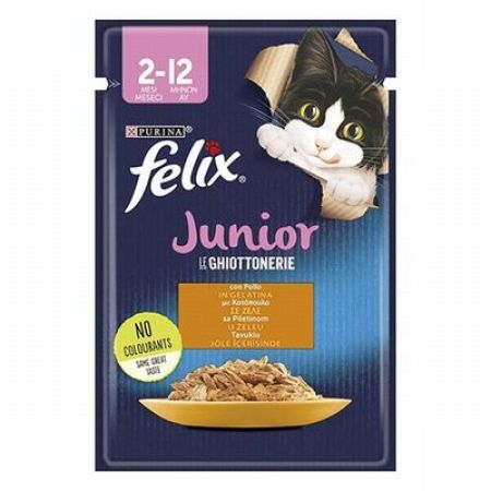 Felix Pouch Junior Tavuklu Yavru Kedi Konservesi 26 Adet 85 Gr 