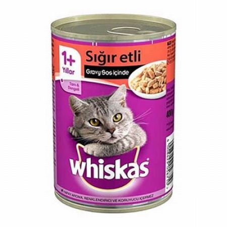 Whiskas Gravy Soslu Sığır Etli Yetişkin Kedi Konservesi 12 Adet 400 Gr 