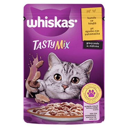 Whiskas Pouch Tastymix Sos İçinde Kuzulu ve Hindili Yetişkin Kedi Konservesi 28 Adet 85 Gr 