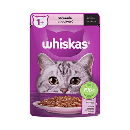 Whiskas Pouch Sos İçinde Somonlu Yetişkin Kedi Konservesi 28 Adet 85 Gr 