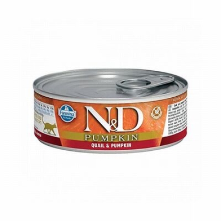 N&D Pumpkin Balkabaklı Bıldırcınlı Tahılsız Yetişkin Kedi Konservesi 6 Adet 80 Gr 