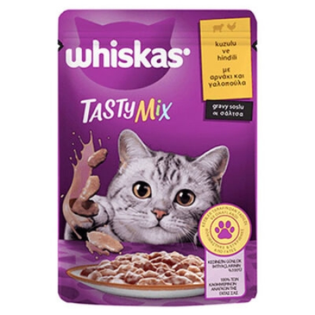 Whiskas Pouch Tastymix Sos İçinde Kuzulu ve Hindili Yetişkin Kedi Konservesi 85 Gr 