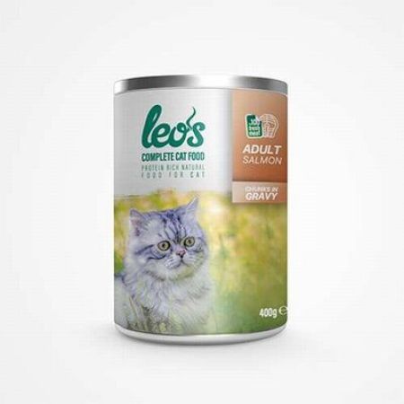 Leos Somon Parça Etli Soslu Yetişkin Kedi Konservesi 400 Gr 