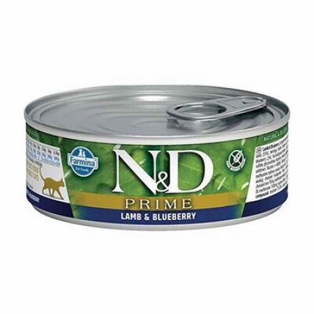 N&D Prime Kuzulu Yaban Mersinli Tahılsız Yetişkin Kedi Konservesi 80 Gr 