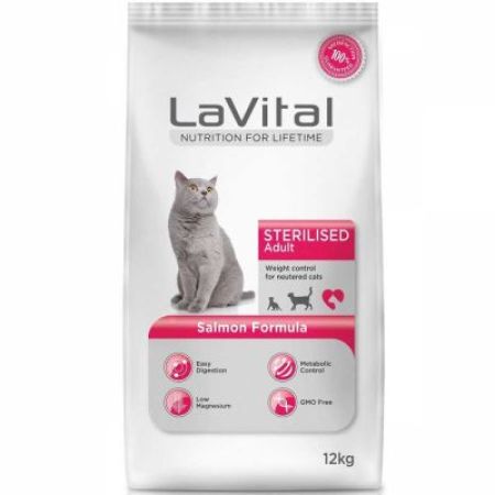 Lavital Somonlu Kısırlaştırılmış Kedi Maması 12 Kg