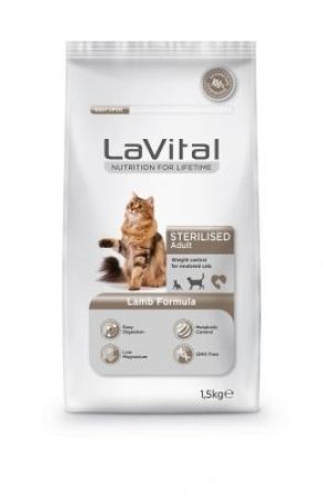 LaVital Kuzu Etli Kısırlaştırılmış Kedi Maması 1,5 KG