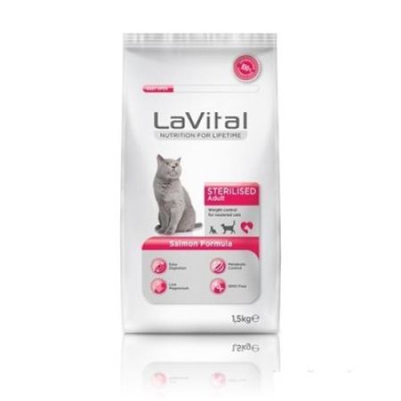 LaVital Cat Kısırlaştırılmış Somonlu Yetişkin Kedi Maması 1,5 KG