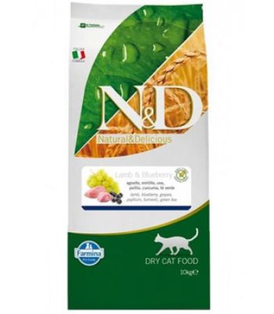 N&D Kuzulu Ve Yaban Mersinli Tahılsız Yetişkin Kedi Maması 10 Kg