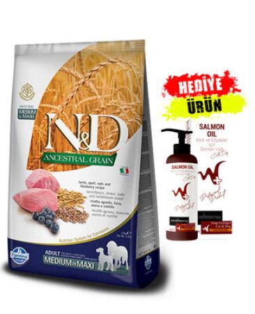 N&D Düşük Tahıllı Kuzu Etli Ve Yaban Mersinli Orta Ve Büyük Irk Yetişkin Köpek Maması 12 Kg