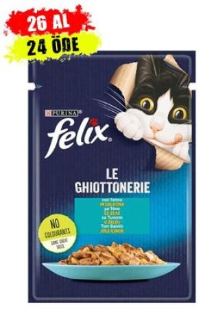 Felix Pouch Le Ghiottonerie Ton Balıklı Yaş Kedi Maması 85 Gr - 26 Adet