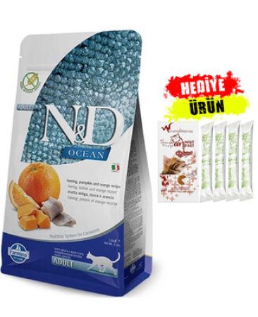 N&D Ocean Balkabaklı Balık Portakallı Kedi Maması 1.5Kg