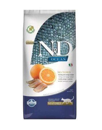 N&D Ocean Tahılsız Ringa Balıklı ve Portakallı Kısırlaştırılmış Kedi Maması 5kg