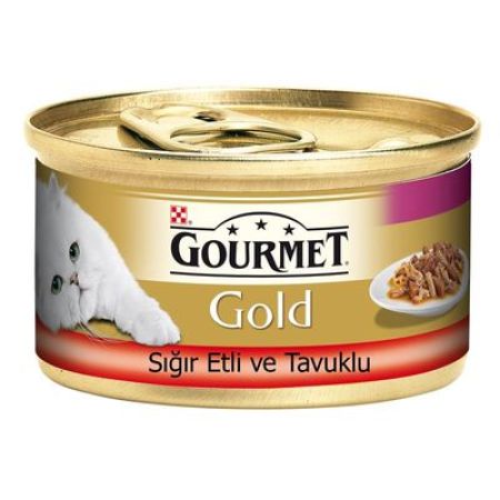 Gourmet Gold Çifte Lezzet Sığır Etli Tavuklu Kedi Yaş Maması 85 Gr