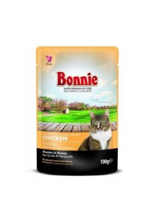 Bonnie Tavuklu Pouch Gravy Yetişkin Kedi Konserve Maması 100 gr