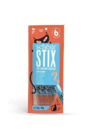 Schesir Cat Stick Somonlu Sıvı Kedi Ödül Maması 6 Adet 15 gr