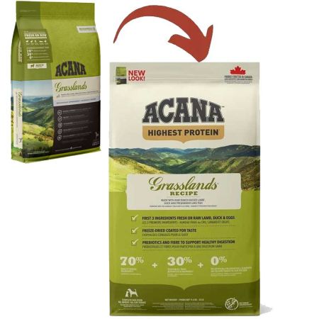 Acana Grasslands Tahılsız Kuzu Eti Ördek ve Balıklı Yetişkin Köpek Maması 11,4kg