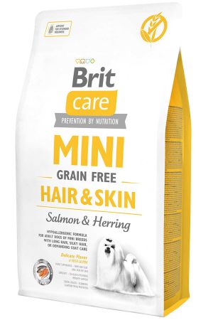 Brit Care Mini Hair&Skin Tahılsız Somon ve Ringa Balıklı Küçük Irk Yetişkin Köpek Maması 2kg