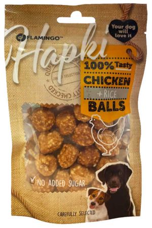 Flamingo Hapki Chicken Balls Tavuklu ve Pirinçli Top Köpek Ödül Maması 75gr