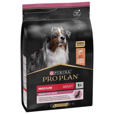 Pro Plan Sensitive Skin Somonlu Medium Adult Orta Irk Yetişkin Köpek Maması 3 Kg