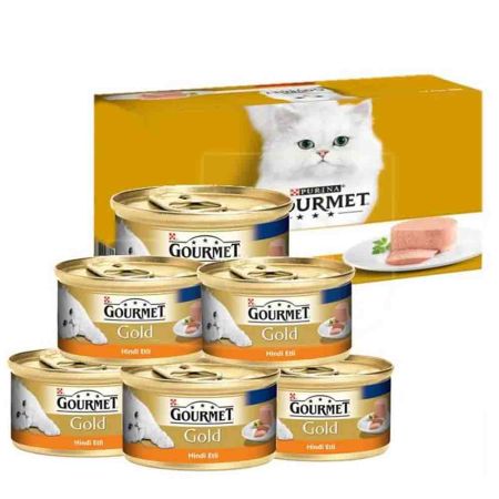 Gourmet Gold Kıyılmış Hindi Etli Yetişkin Kedi Konservesi 6x85gr