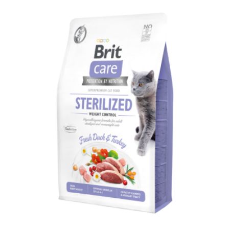 Brit Care Hypo Allergenic Kilo Kontrolü İçin Ördekli Tahılsız Kısırlaştırılmış Kedi Maması 2 Kg 