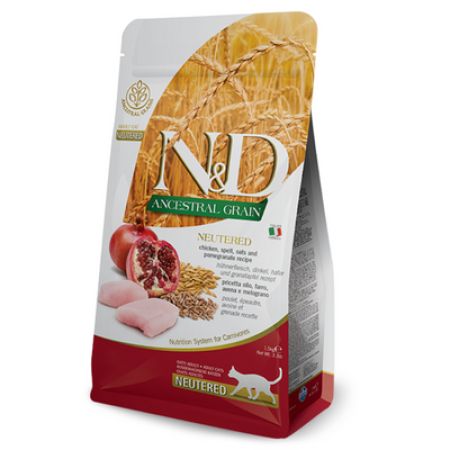 N&D Düşük Tahıllı Tavuklu ve Narlı Kısırlaştırılmış Kedi Maması 1.5 Kg