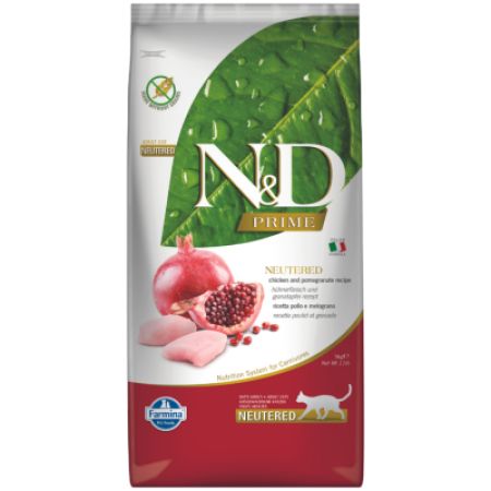 N&D Tahılsız Tavuklu ve Narlı Kısırlaştırılmış Kedi Maması 5 Kg