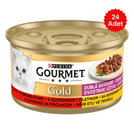 Gourmet Gold Sığır Etli Ve Tavuklu Kedi Konserve Maması 85 Gr 24 Adet