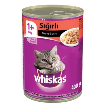 Whiskas Sığır Etli Gravy Sos İçinde Kedi Konserve Maması 400 Gr