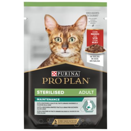 Pro Plan Sterilised Sos İçinde Sığır Etli Kısırlaştırılmış Pouch Kedi Yaş Maması 85 Gr