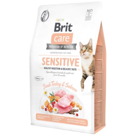 Brit Care Sensitive Hypo Allergenic Sindirim Sistemi Des. Hindi ve Somonlu Tahılsız Kedi Maması 7 Kg