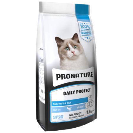 Pronature Daily Protect Anchovy Hamsili ve Pirinçli Yetişkin Kedi Maması 1.5 Kg