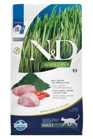 N&D Spirulina Kuzulu Tahılsız Yetişkin Kedi Maması 1,5kg