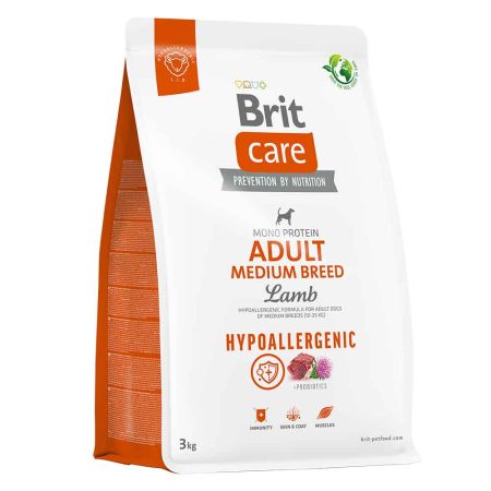 Brit Care Mono Protein Hipoalerjenik Kuzu Etli Orta Irk Yetişkin Köpek Maması 3kg