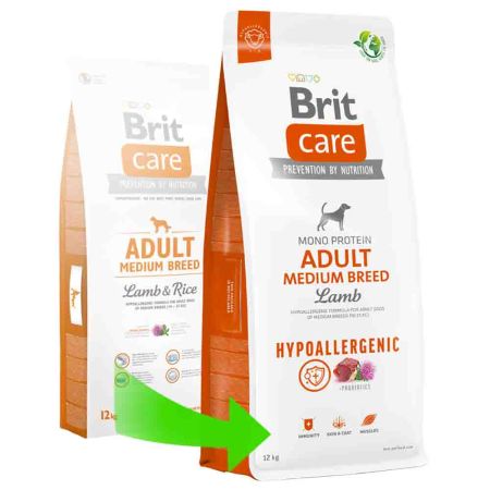 Brit Care Mono Protein Hipoalerjenik Kuzu Etli Orta Irk Yetişkin Köpek Maması 12kg