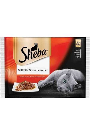 Sheba Gravy Soslu Etli Seçenekler Yetişkin Kedi Konservesi 4x85gr