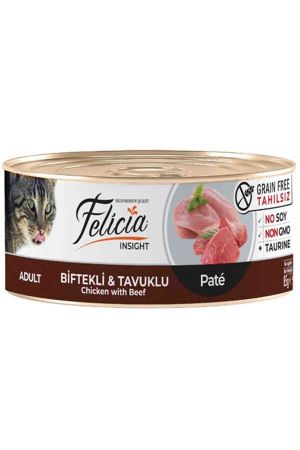 Felicia Tahılsız Biftekli Tavuklu Kıyılmış Kedi Konservesi 85gr 