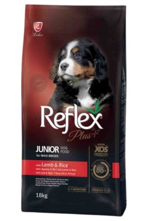 Reflex Plus Junior Kuzu Etli Pirinçli Büyük Irk Yavru Köpek Maması 18kg