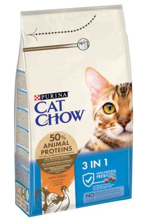 Cat Chow 3in1 Doğal Prebiyotikli Hindi Etli Yetişkin Kedi Maması 1,5kg