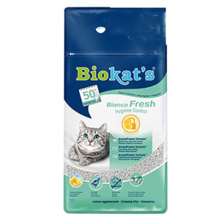 Biokats Bianco Fresh Bentonit Topaklanan Kedi Kumu 2x10 Lt 