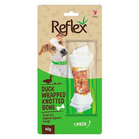 Reflex Ördek Eti Sargılı Düğümlü Köpek Çiğneme Kemiği 40 Gr 