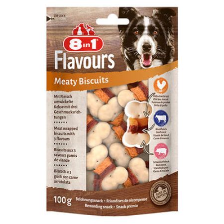 8in1 Flavours Meaty Biscuits Kıtır Köpek Ödülü 100 Gr