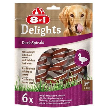 8in1 Delights Duck Spirals Ördekli Burgu Köpek Ödülü 6 Lı 