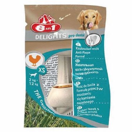 8in1 Delights Pro Dental Bones Kemik Ağız Bakım Köpek Ödülü XS 12 Gr 