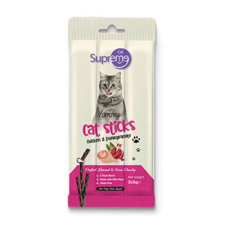 Supreme Cat Sticks Tavuklu ve Narlı Yetişkin Kedi Ödül Çubuğu 3x5 Gr 