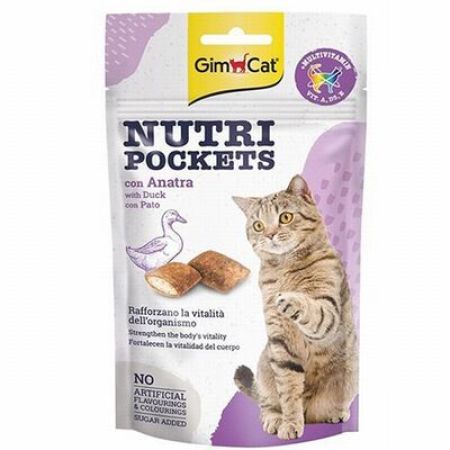 GimCat Nutripockets Ördekli Kedi Ödülü 60 Gr 