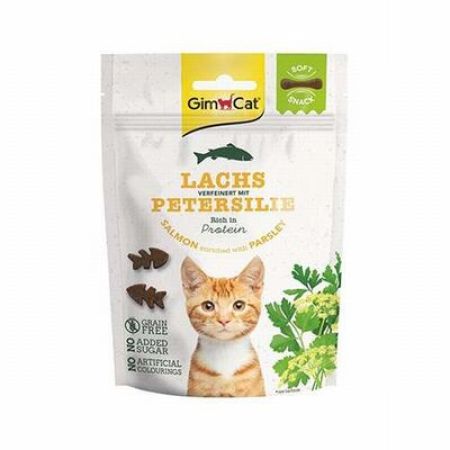 GimCat Soft Snacks Salmon Parsley Somonlu ve Maydanozlu Tahılsız Kedi Ödülü 60 Gr 