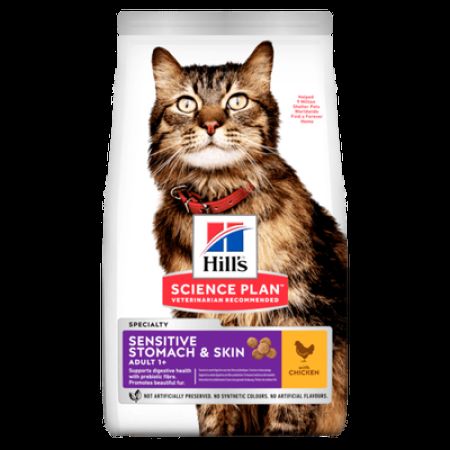 Hill's SCIENCE PLAN Sensitive Mide ve Deri Hassasiyeti için Tavuklu Yetişkin Kedi Maması 1,5kg