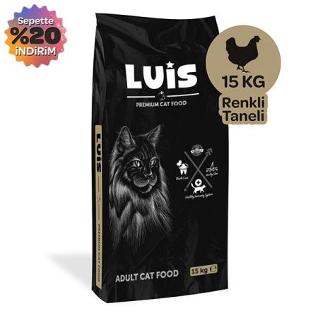 Luis Multicolor Renkli Taneli Tavuklu Yetişkin Kedi Maması 15kg